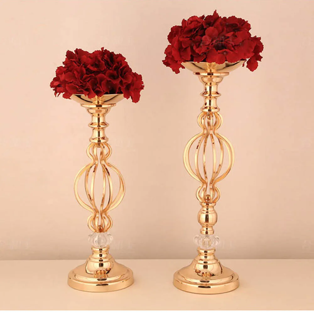 Золотые подсвечники 50 см/20 дюймов металлический подсвечник ваза для цветов