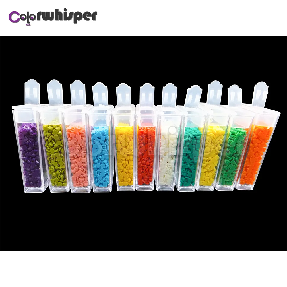 Коробка + 64 сумки в основном используются цвета бусин алмазная живопись дрель