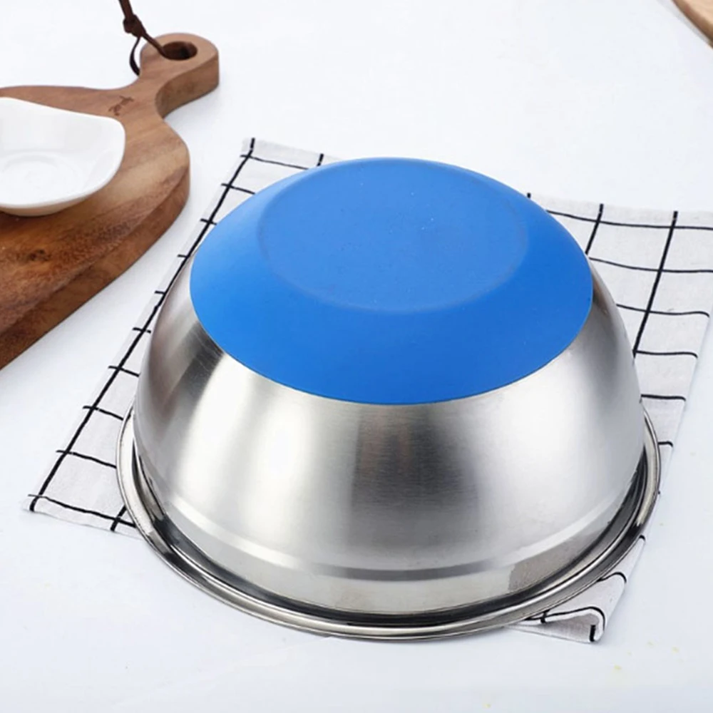 

5pcs Stainless Steel Mixing Bowls Silicone Bottom Salad Bowl Prepping Bowls With Lids Dinnerware 18-26cm