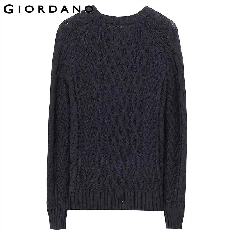 Джордано Для женщин кабель свитер Элегантный Шерсть s трикотажный пуловер теплый