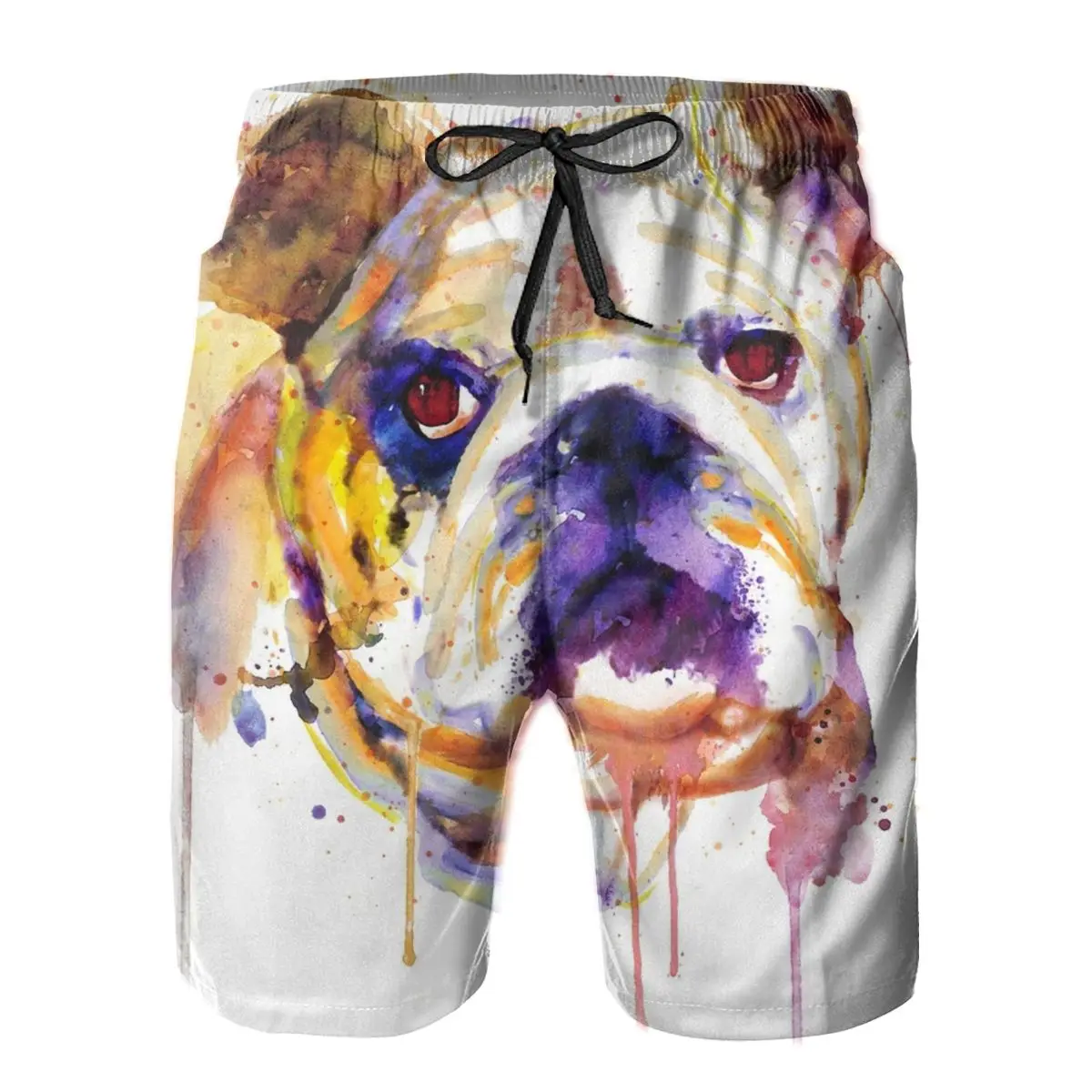 

Men Shorts English Bulldog Head Throw Cool Surfing Beach Board Swimming Sarcastic Sport Short for adult French Bulldog