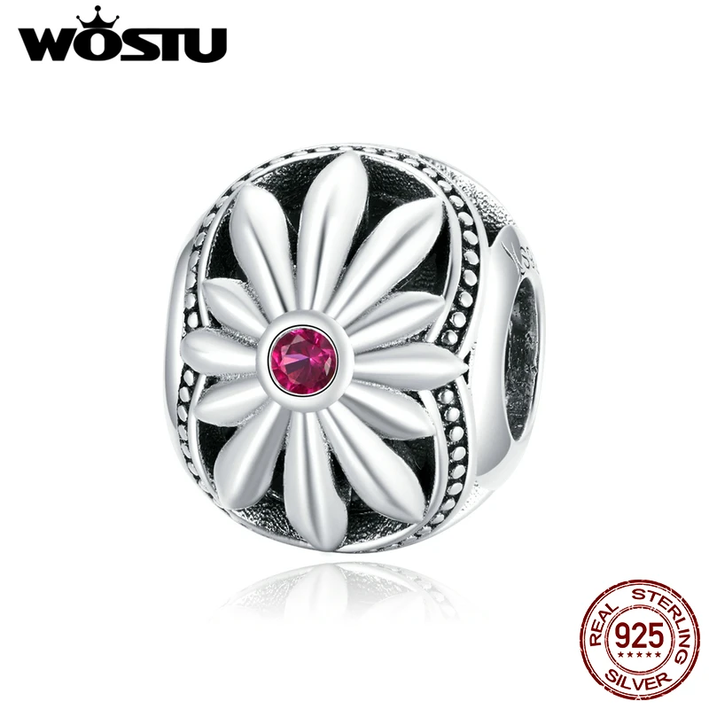 WOSTU New Little Daisy Beads 925 Sterling Silver Flower Charms Pendant Fit DIY Bracelet Necklace Lovely Jewelry Gift FIC1688 | Украшения и