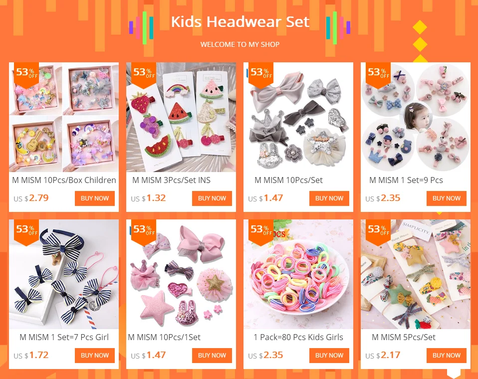 M MISM 10Pcs/Box Children Cute Hair Accessories Set Baby Bow Crown Flower Pink Hairpin Barrettes Girls Clip Hair Headdress Gift