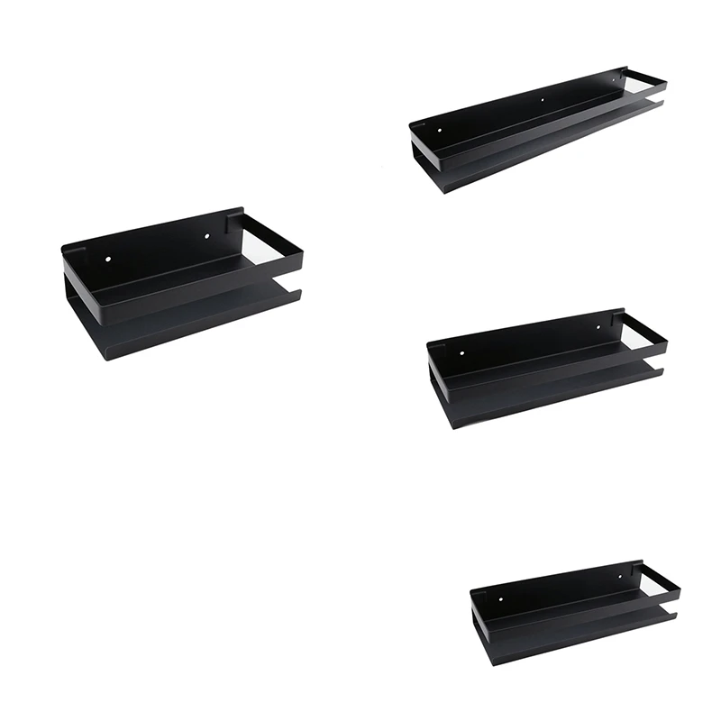 

Bathroom Hradware Accessories 20-50Cm Modern Matte Black Bathroom Corner Shelves Kitchen Wall Shelf