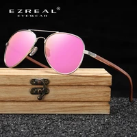 ezreal brand designer sun glasses for women red wood leg with metal frame sunglasses men women wooden sunglass s2801 4 5