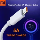 Оригинальный зарядный кабель Xiaomi 5A Turbo, быстрая зарядка, Тип C, USB линия для Mi 11 10 9 Pro 9Se CC9 Pro Note 10 Lite Redmi K40 Pro