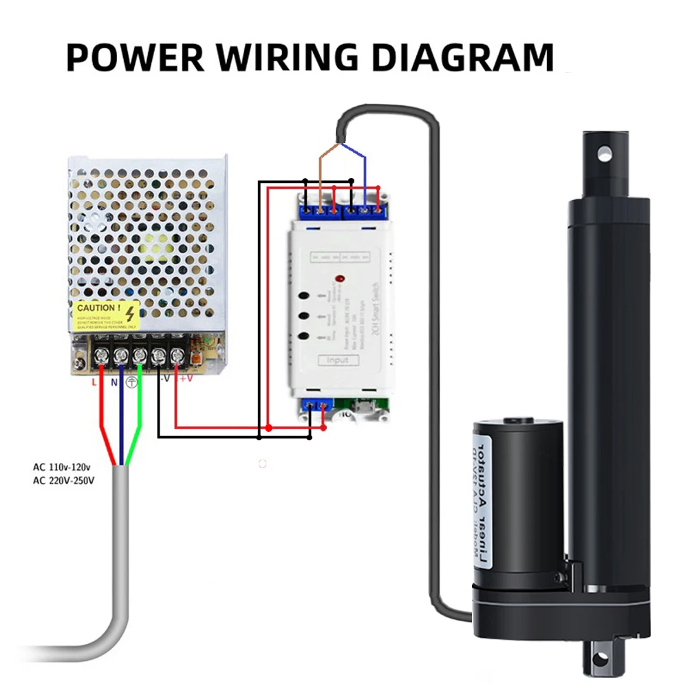 Линейный привод 12 В + Wi-Fi контроллер блок питания металлическая шестеренка