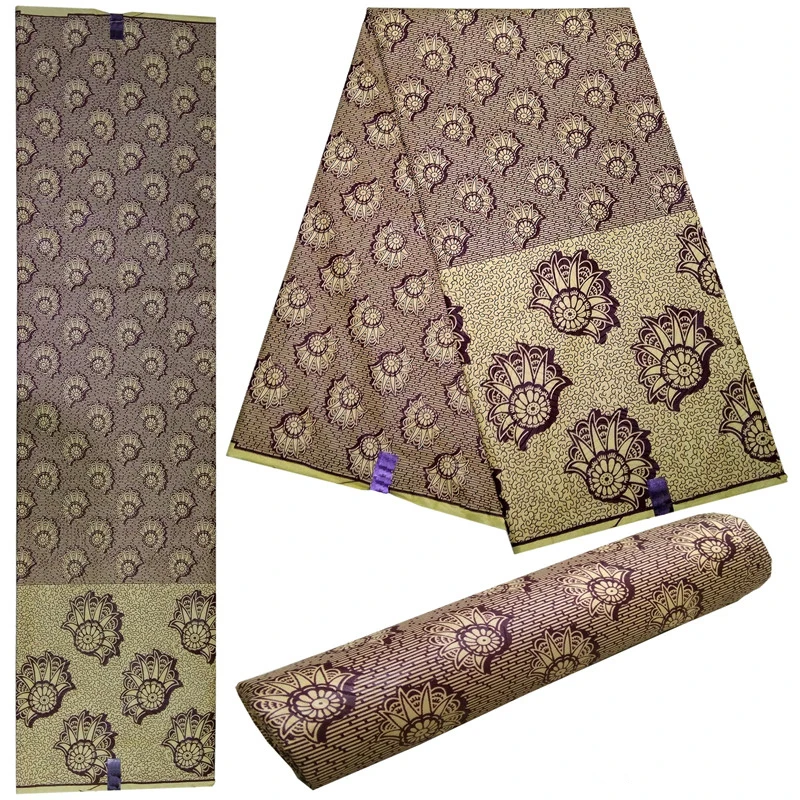 

African Waxcloth Ivory Coast Flower Shape Wax African Fabric