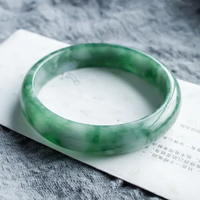 Отправить сертификат чистый Мьянма нефрита A Class 53 мм 62 с наружной резьбой зеленый