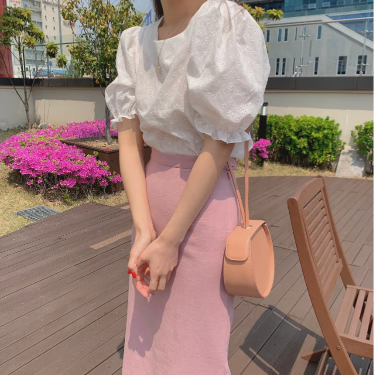 Blusa de manga larga holgada para verano, Camisa lisa Vintage para mujer, de talla grande