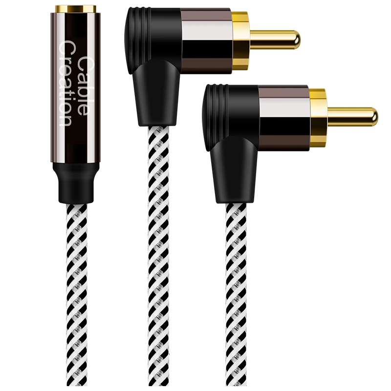 Y-образный аудио-разветвитель 3 5 мм в RCA штекер 2RCA гнездо прямоугольный Кабель 90