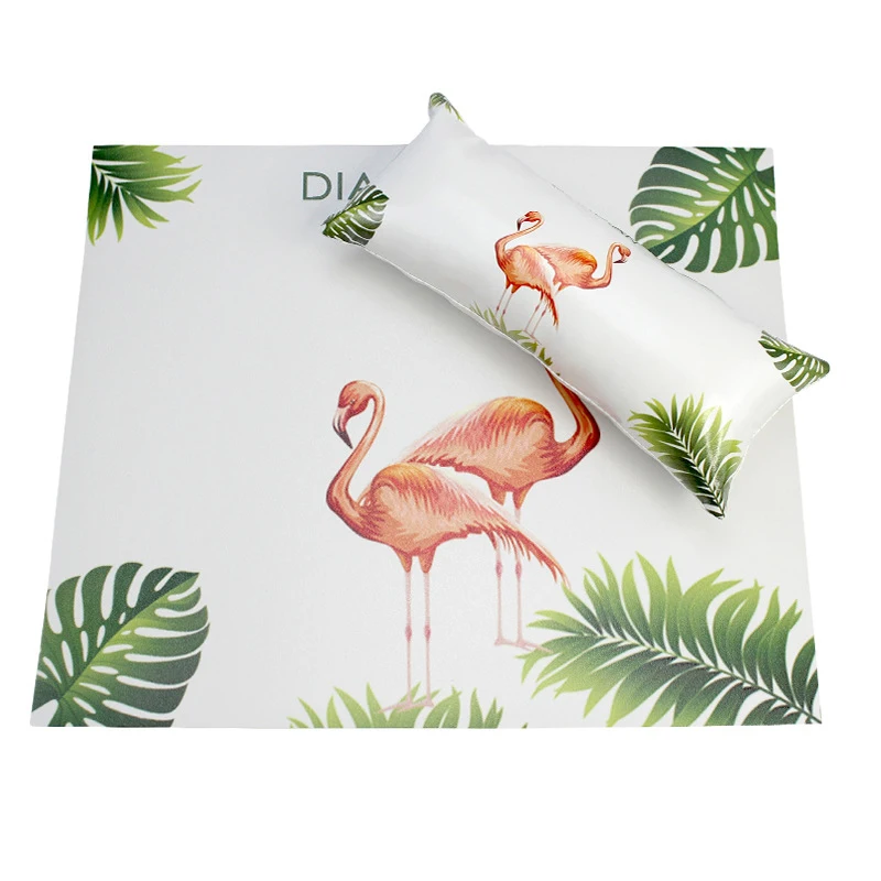 

Набор подушек с фламинго для ногтевого дизайна, набор подушек для салона, подставка для рук, подушка, моющийся коврик для маникюра, принадле...