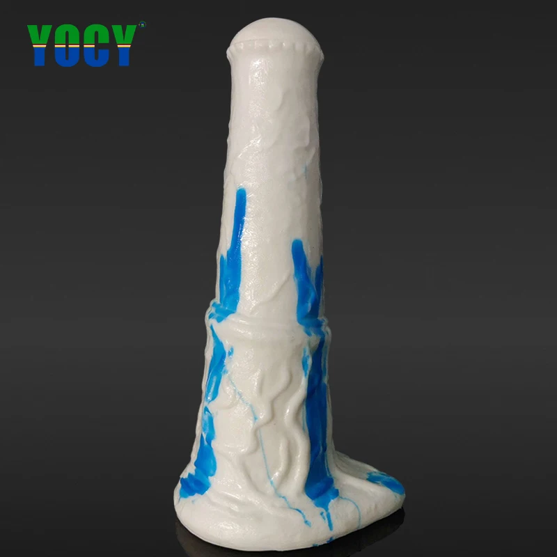 YOCY Realistic Dildo Silicone Huge Anal Butt Plug Blue White Big Stallion Erotic Sex Toy For Women Gays Shop Masturbator