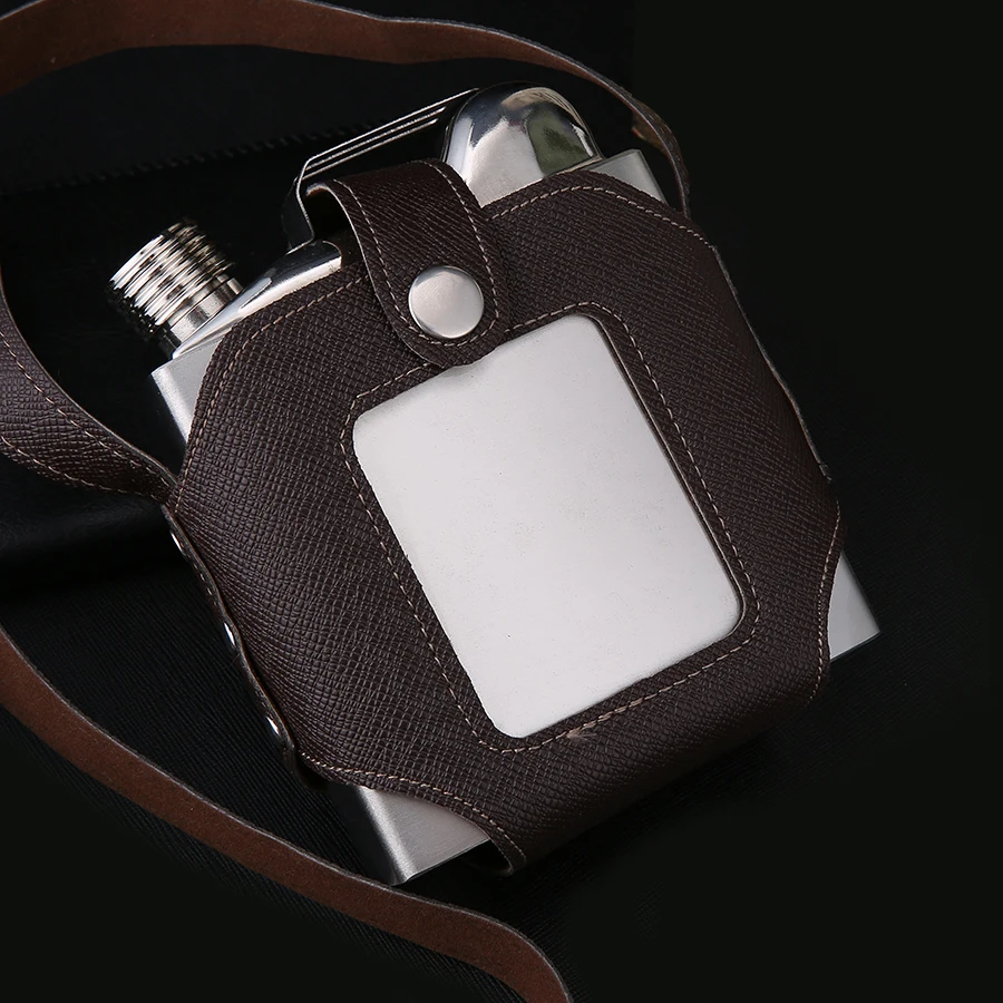 Большая емкость 18 26 35 унций фляги для виски из нержавеющей стали коричневый