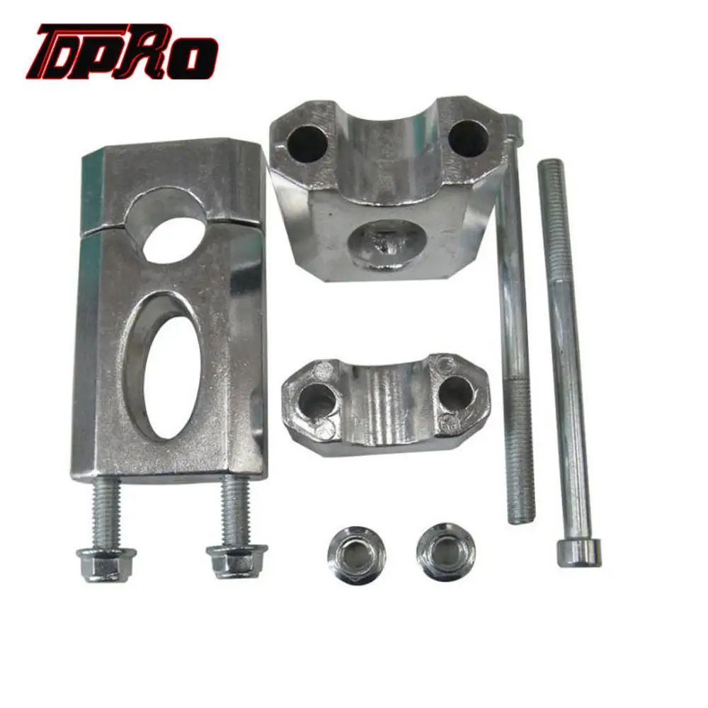 TDPRO серебристый CNC 7/8 дюймов 22 мм крепление на руль зажим Riser для HONDA XR50 XR CRF50 110 125
