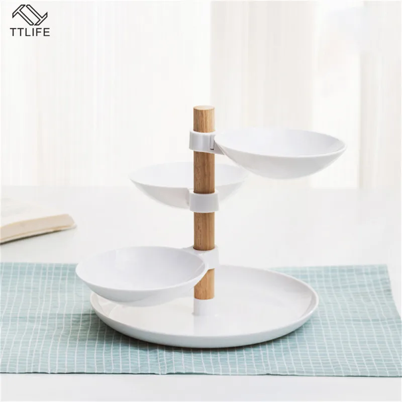 4 слоя сушеных фруктовых тарелок роторный торт десерты стенд Кондитерские