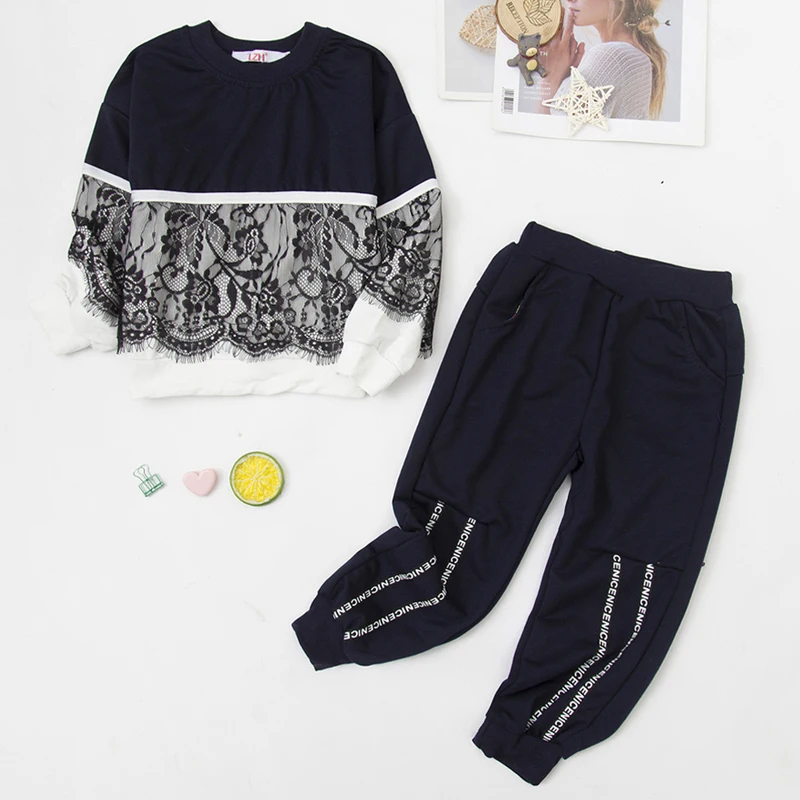 Children's Clothing 2021 Autumn Toddler Girls Clothes T-Shirt +Pant 2pcs Suit Kids Set Casual Tracksuit For Sets 2-7 Years | Детская