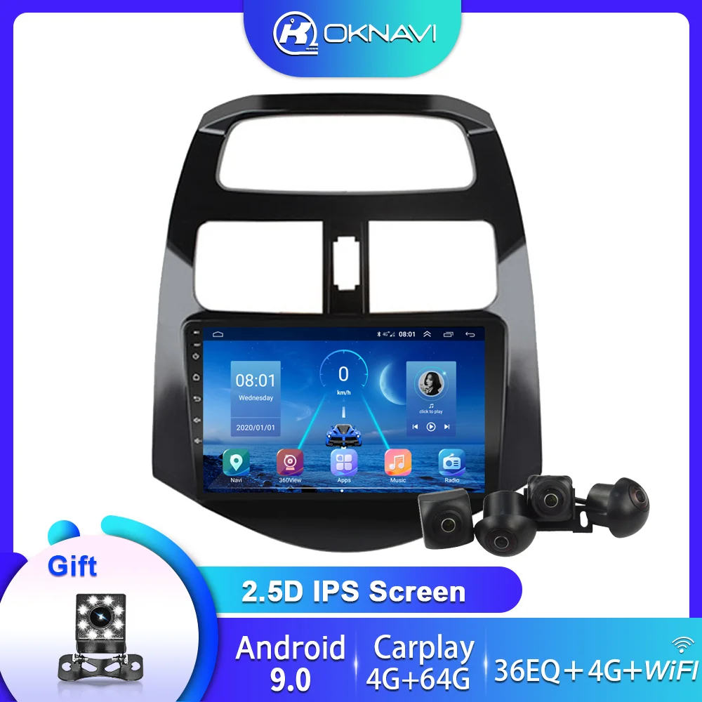 melhor Rádio Do Carro Para Chevrolet Faísca Bater Matiz Criativo 2010 2011 2012 2013 2014 4g Net Carplay Android 9.0 2din Gps Multimídia Vídeo