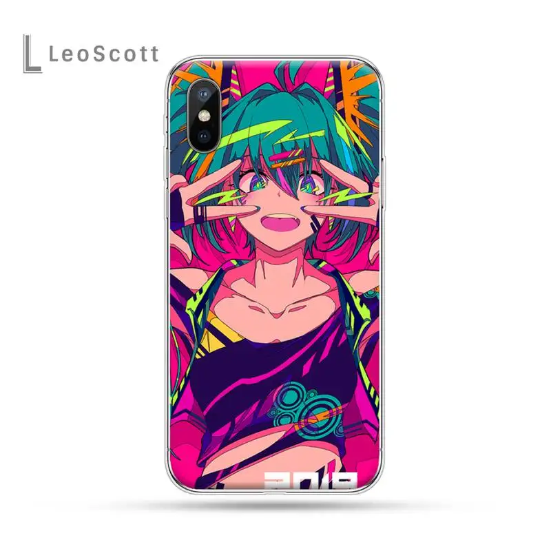 

Anime Neon Oni Girl Phone Case for iPhone 11 12 pro XS MAX 8 7 6 6S Plus X 5S SE 2020 XR