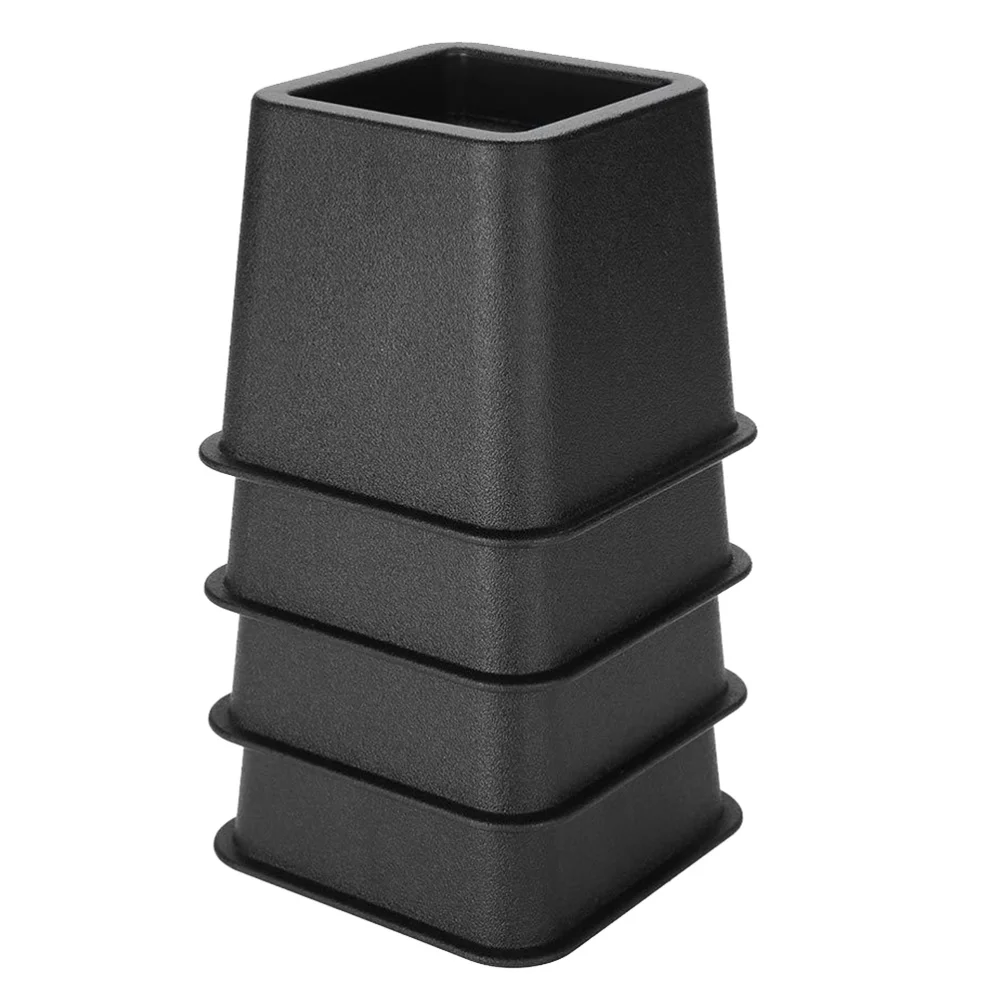 

4PCS Square Furniture Risers Anti-Slip Chair Leg Caps Sofa Bed Leg Covers Pads Floor Protectors