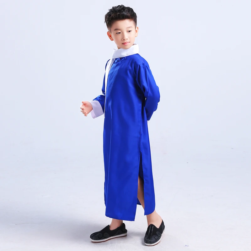 One blue gown Китайские традиционные новогодние костюмы для детей; классический костюм для девочек в стиле Тан; Hanfu Xiangsheng Crosstalk Robe; платье для выступлений - Цвет: One blue gown