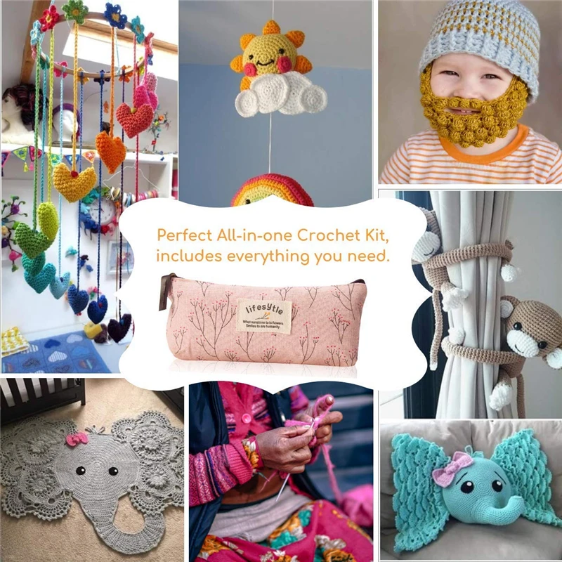 MIUSIE 10 размеров пластиковые ручки Алюминиевые крючки для вязания крючком иглы