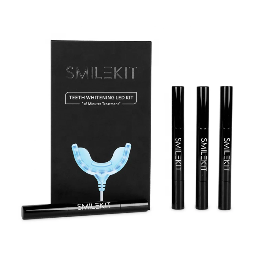 Portable Teeth Whitening Gel Kit 44% Non/Peroxide 4 Bleaching Pens Led Light Dental Tooth Whitener Oral Hygiene Tools | Красота и