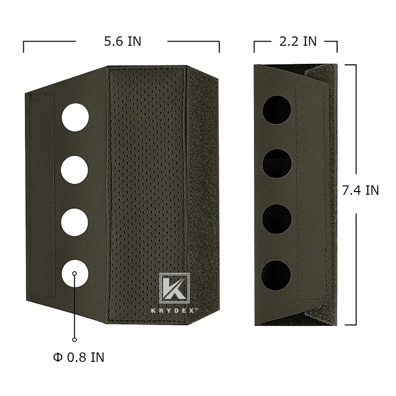 Зеленый Тактический наплечный ремень для лямок KRYDEX RANGER с лазерной резкой