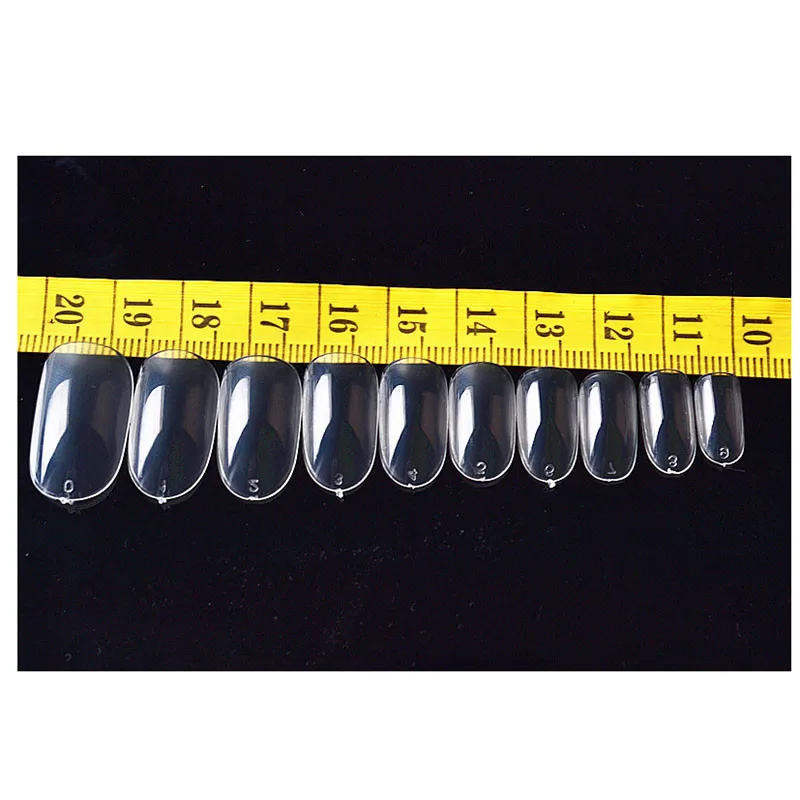 600Pcs/pack Natural Medium Oval Round Short False Nails Tips Full Cover French Fake Nail Art Acrylic Manicure Salon Tools | Красота и
