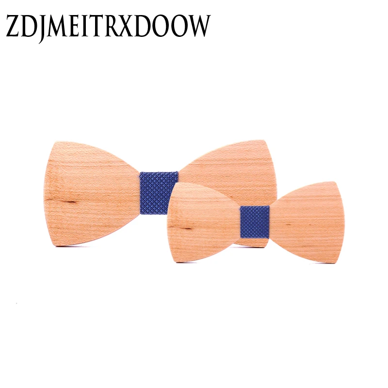 Кленовые деревянные комплекты с галстуком бабочкой для родителей и детей темно