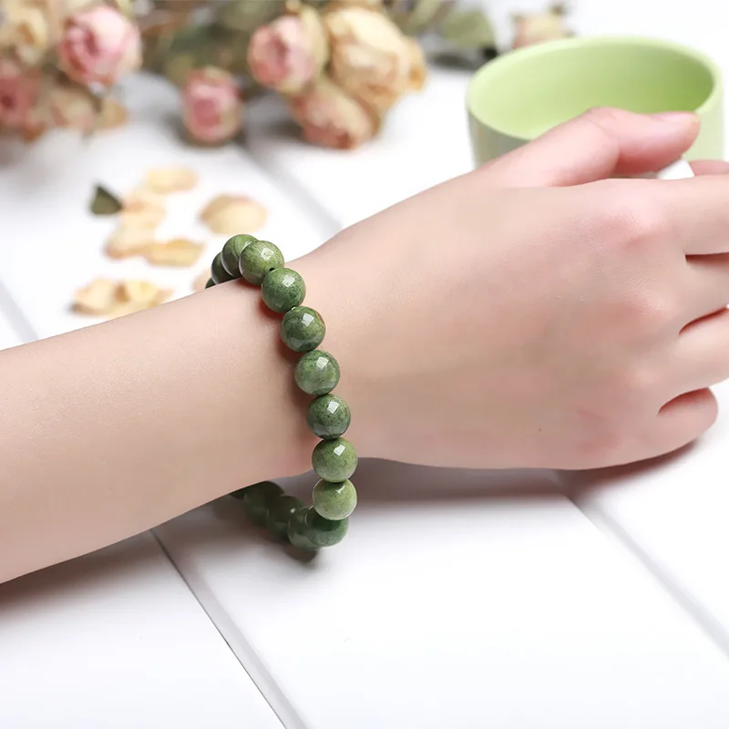 JD натуральный зеленый хромированный диопсид браслет 9-10 мм драгоценный камень