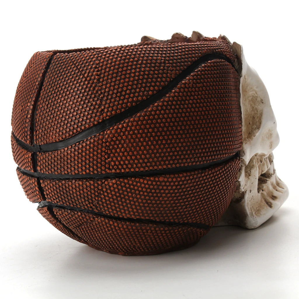 

Basketball Skull Desk Organiser Cup Holder Tableware Makeup Brush Storage