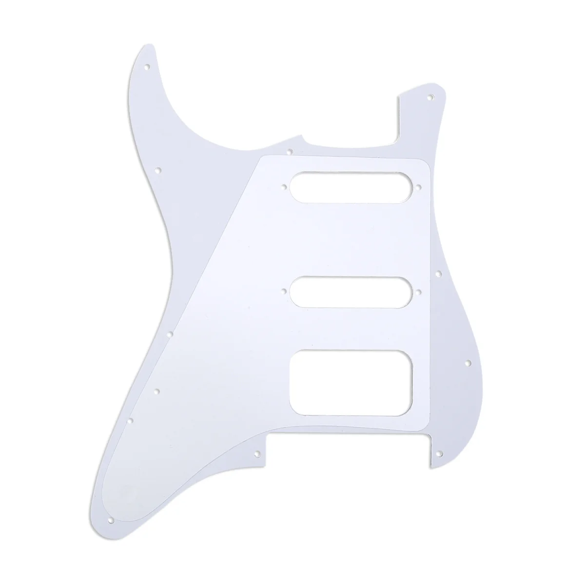 Musiclily Pro 11-Hole Round angle HSS Guitar Strat Pickguard для США/Мексики Fender Floyd Bridge Cut 4-слойный белый
