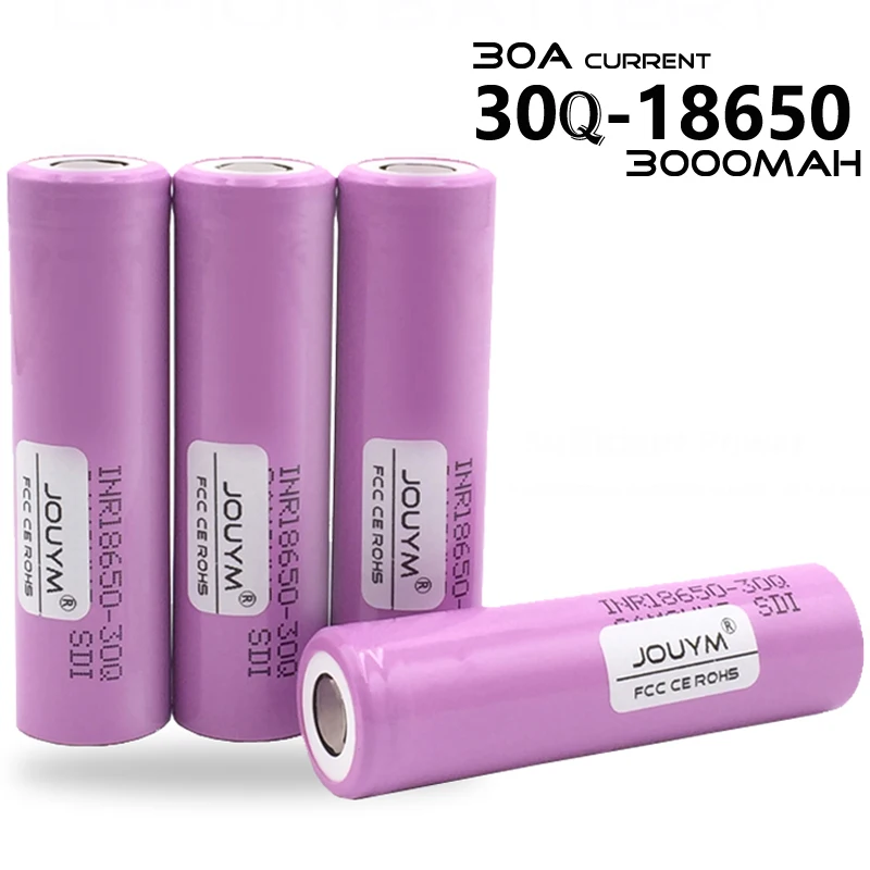 

100% Original INR 18650 battery 3.7V 3000mAh INR18650 30Q li-ion Rechargeable Batteries Hight Power Discharge 30A Larger Current
