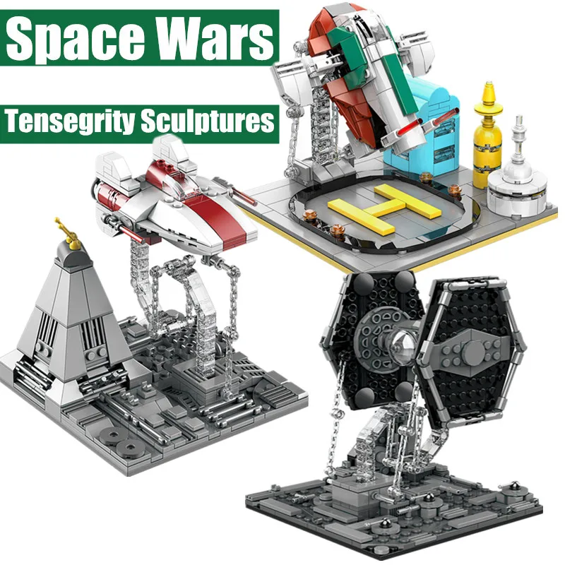 

New Gravity Physics Balance X-wing Star Wars Slave No.1 Tensegrity Sculpture Anti Dynamic Building Block Brick Kid Gift