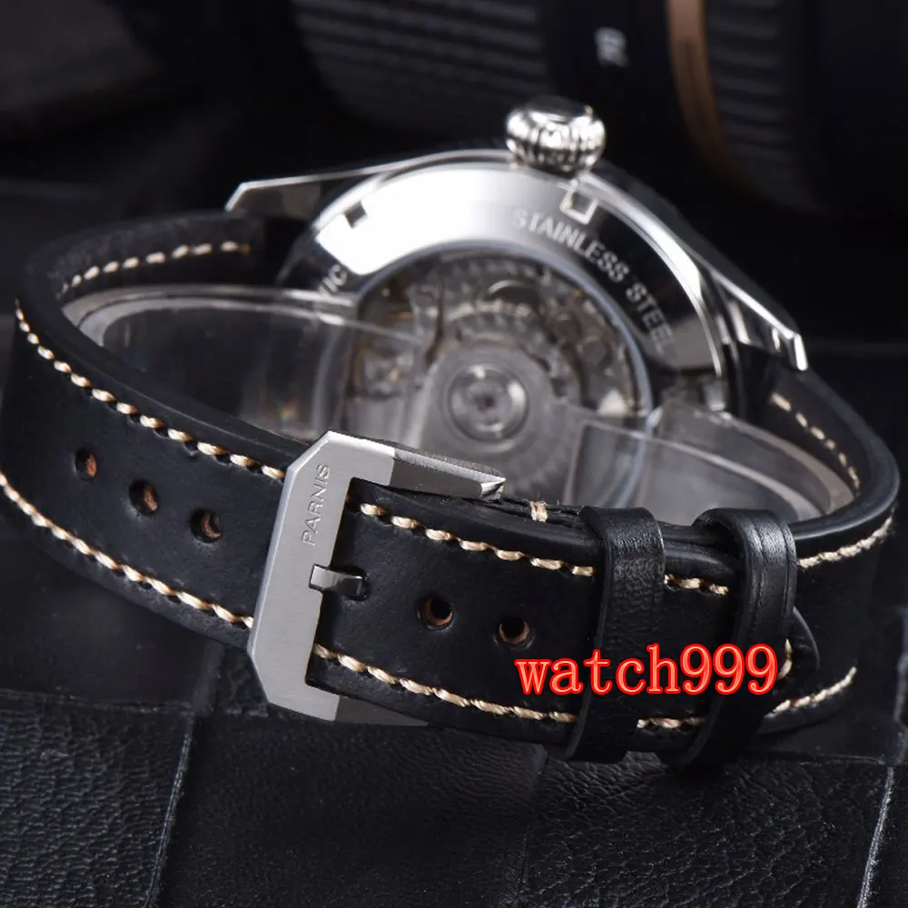 Часы мужские механические с ремешком из кожи 45 мм|Мужские часы| |