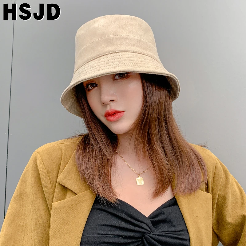 Women Hat Fashion Leather Print Fishing Cap Faux Leather Winter Bucket Hats for Women Panama Fisherman Hats Autumn Female Caps