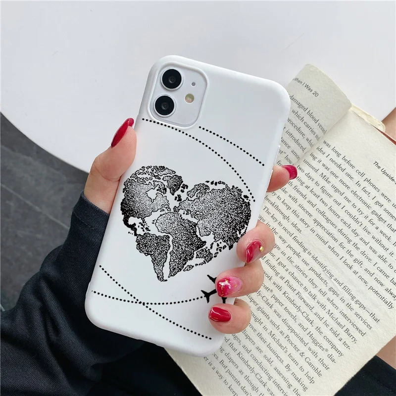 Популярный чехол для телефона с картой мира, самолетом и надписью "Travel" для iPhone X XR XS MAX 11 12 13 Pro Max 6s 7 8 Plus SE 2020 из силикона.