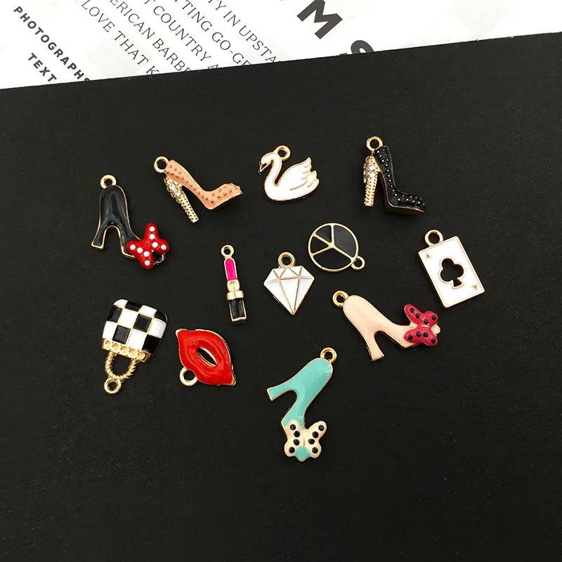 

55pcs Designer Handbag Perfume Bottle Lipstick Love Fashion Pendant Charms For Necklace Bracelet Jewellry Key Chain Accessories