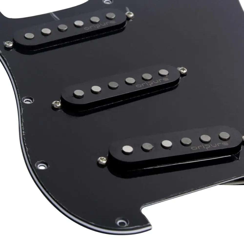 OriPure Prewired Pickup Alnico 5 однокатушечные звукосниматели загружены Pickguard Strat SSS черный на