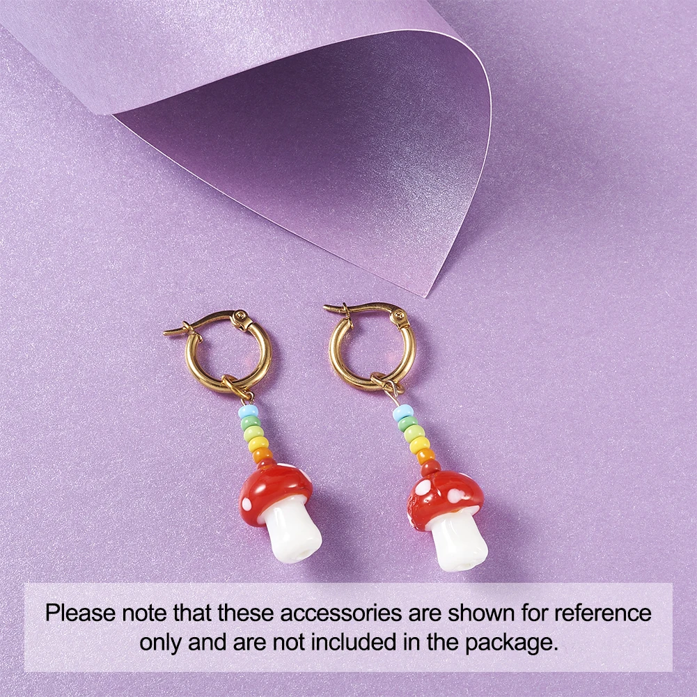 

20~25pcs/strand Handmade Lampwork Glass Mushroom Beads Loose Spacer Beads for DIY Jewelry Making Bracelet Earrings Accessories