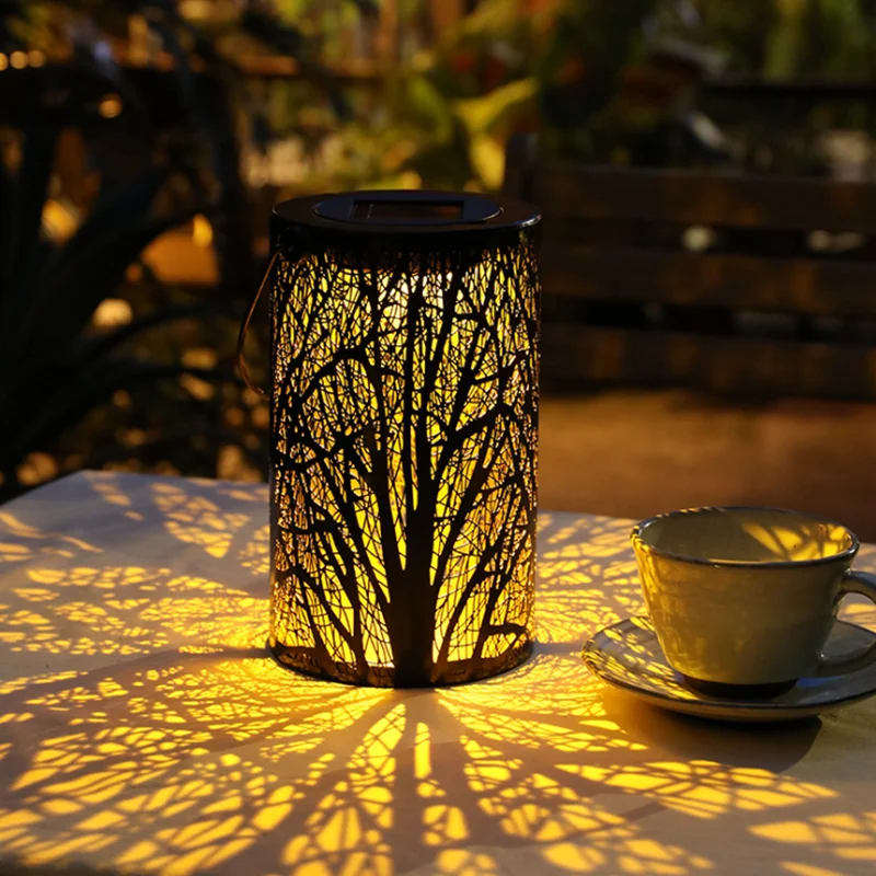 

Solar Lamp Retro Garden Metal Hollow Projection Hanging Lantern Outdoor Lighting Waterproof Landscape Light solar garden light