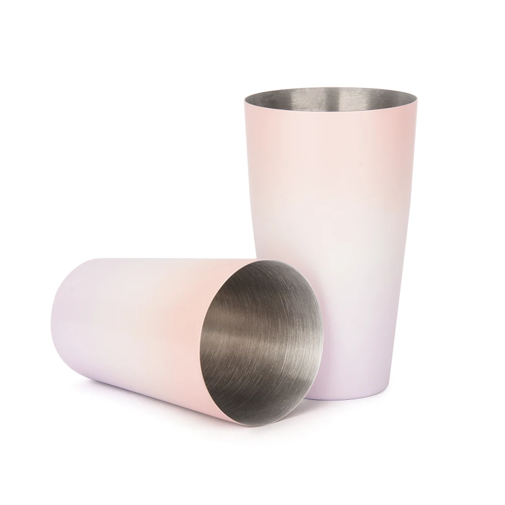 Новый высококачественный градиентный барный коктейль-шейкер из нержавеющей