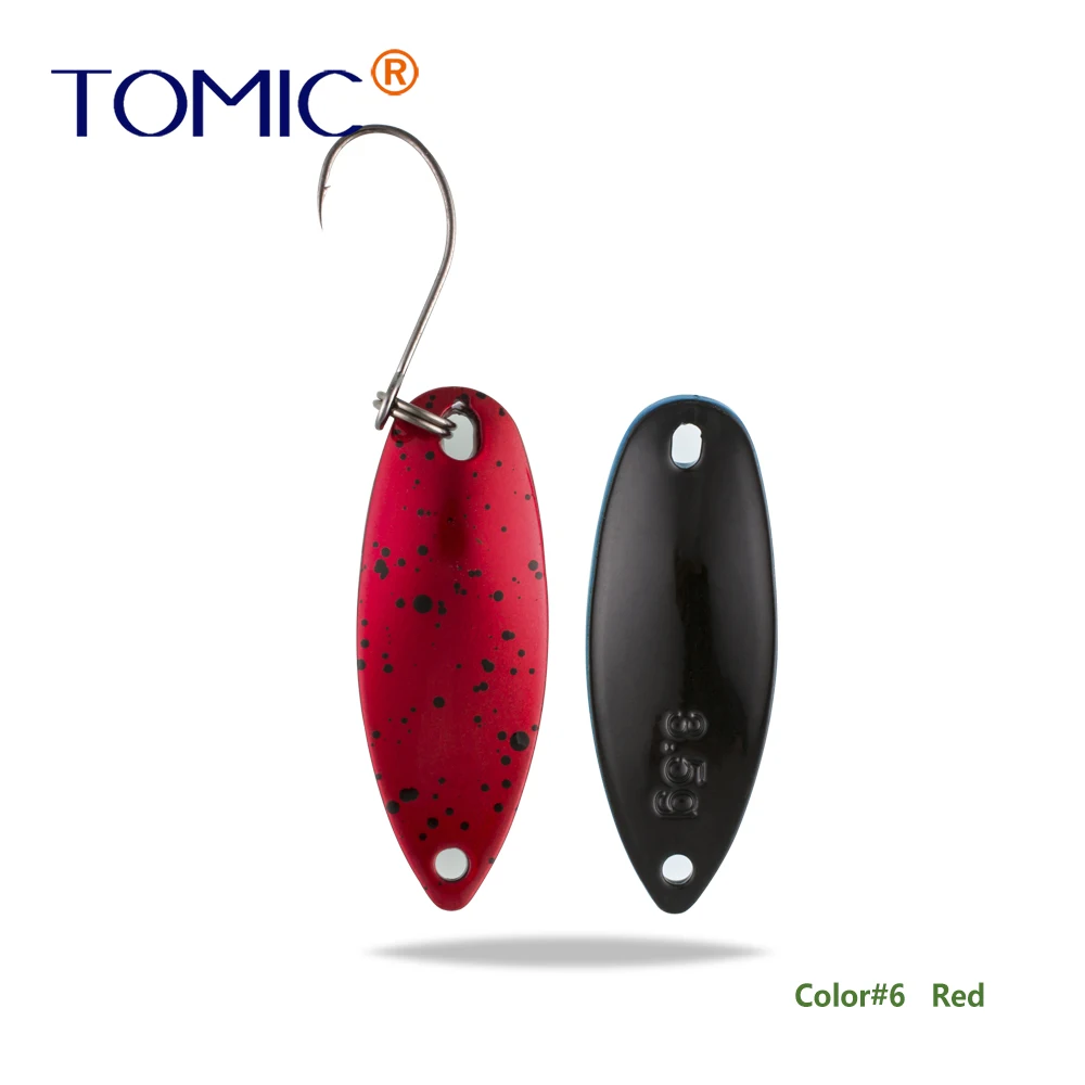 Red Tomic 2 г 3,5 г 5,5 г латунные рыболовные лезвия 1 шт. набор сверхлегкий УФ цвет металлическая приманка микро литье форель бас ложка - Цвет: Red