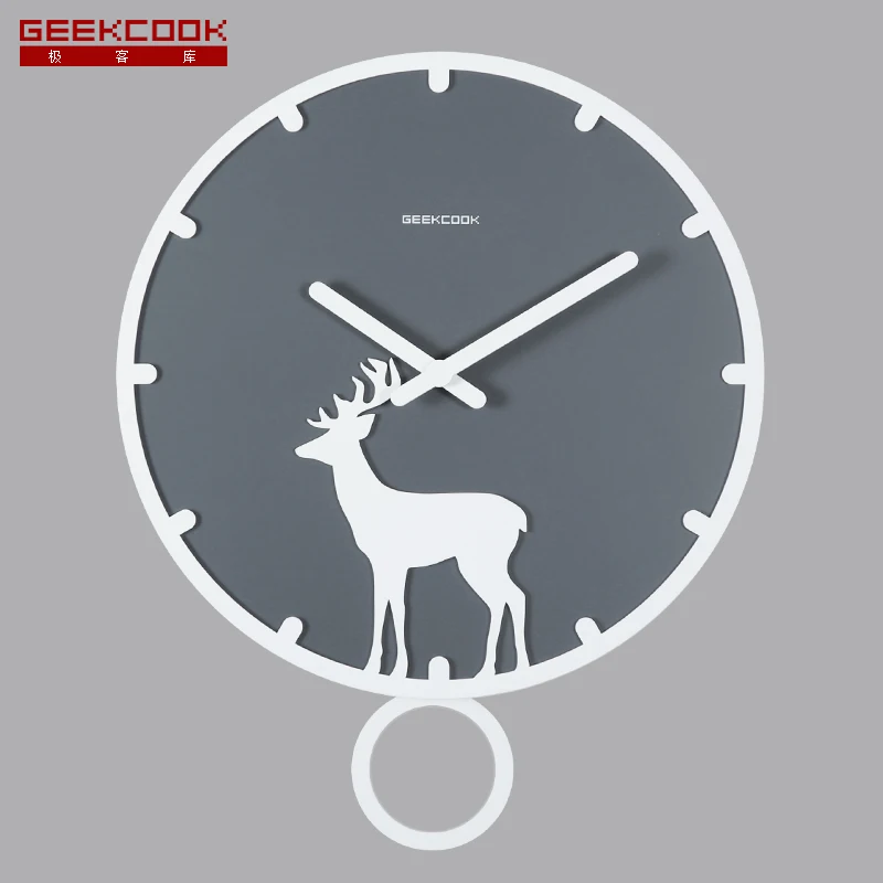 Nordic Creative Wall Clock Pendulum Wood Simple Wooden Designs Living Room Zegar Na Sciane Design YY60DC | Дом и сад