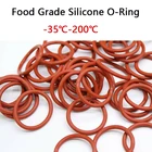Уплотнительное кольцо из пищевого силикона толщиной 3 мм, диаметр 10-70 мм, красное кольцо, прокладка ID 4-64 мм, водонепроницаемое и изолированное, 5-100 шт.