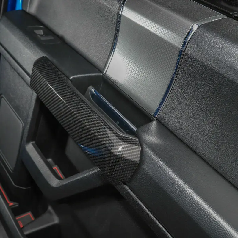

Carbon Fiber Interior Steering Wheel Cover Trim For Ford F150 2015-2019 ABS Black 5pcs set Practical