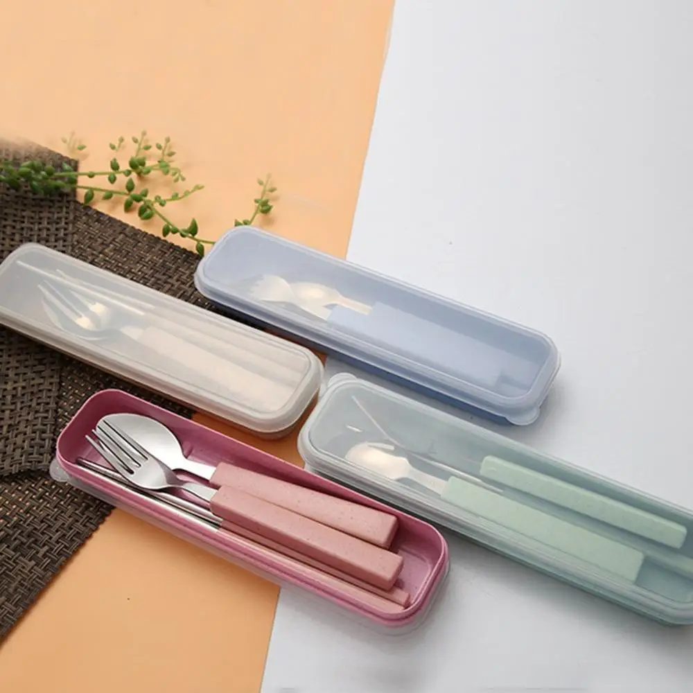 3 шт./комплект дорожные столовые приборы из нержавеющей стали|Столовые сервизы| |