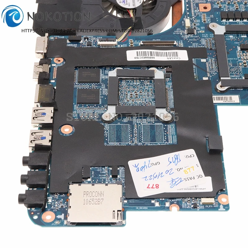 NOKOTION для HP DV6-6000 Материнская плата ноутбука Бесплатная процессор + радиатор