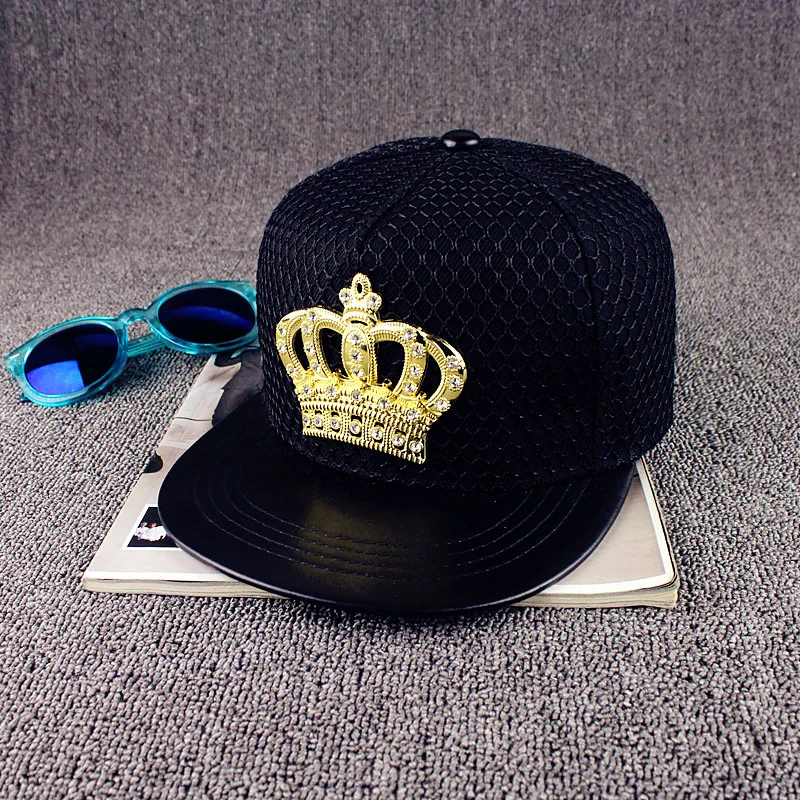

new Europe United States crown metal standard hip hop hat Street hipster net hats flat couple cap fashion snapback baseball caps